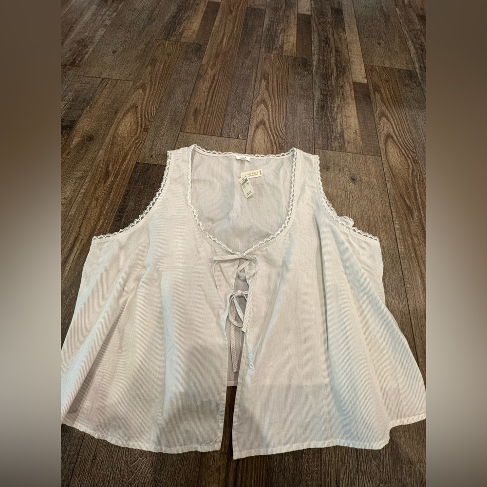 Aerie Light striped tie front top